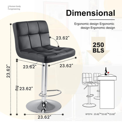Leather Bar Stools Set of 2-up to 250lbs