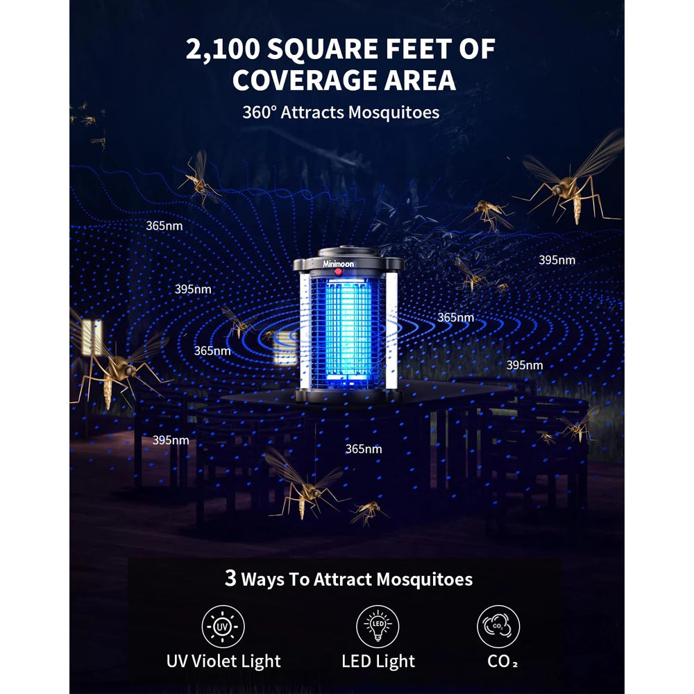 15W/4200V Outdoor Bug Zapper Dual LED Light
