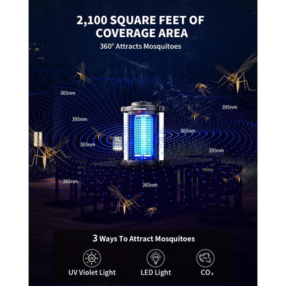 15W/4200V Outdoor Bug Zapper Dual LED Light