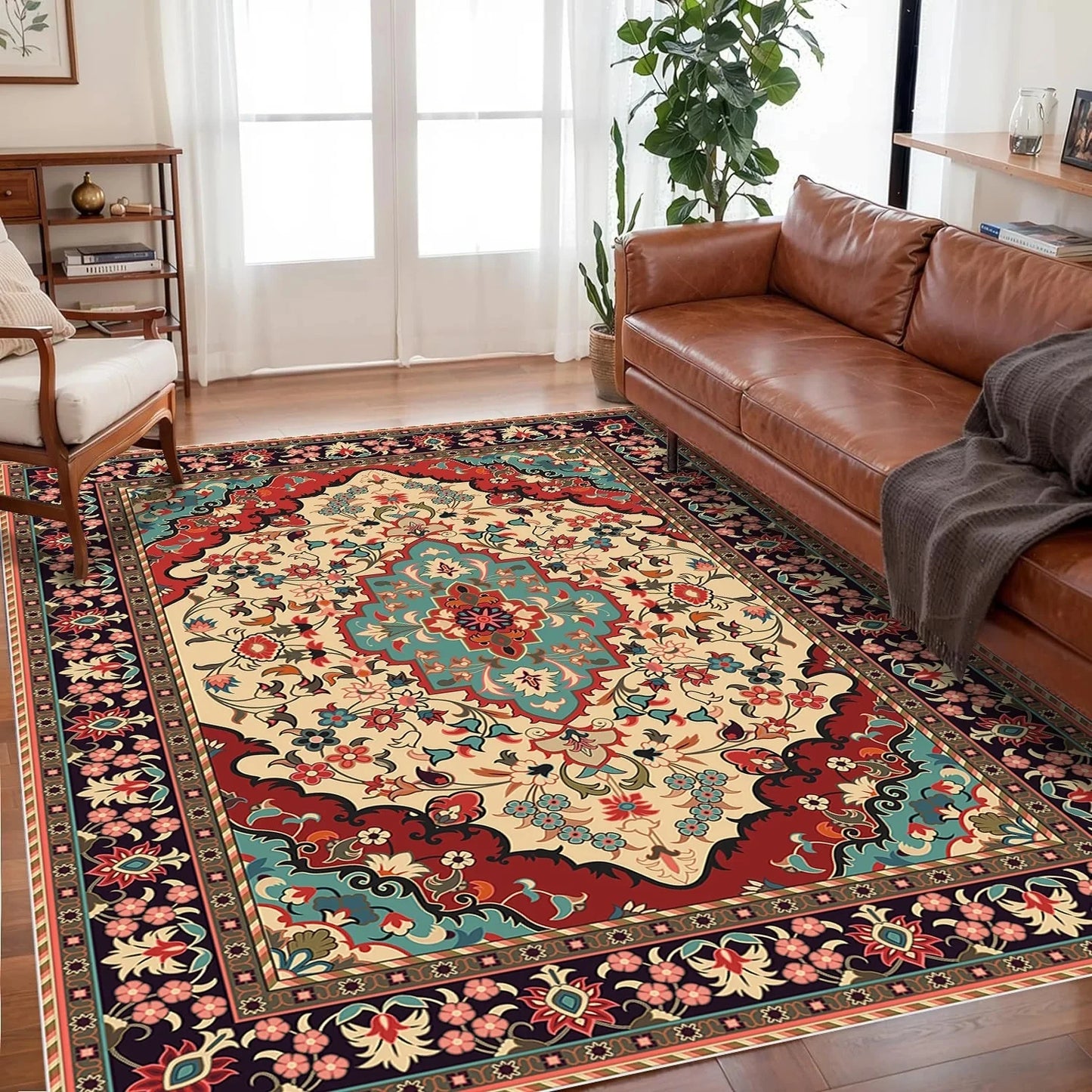 VIKAMA Bohemian Crystal Velvet Anti-Slip Rug