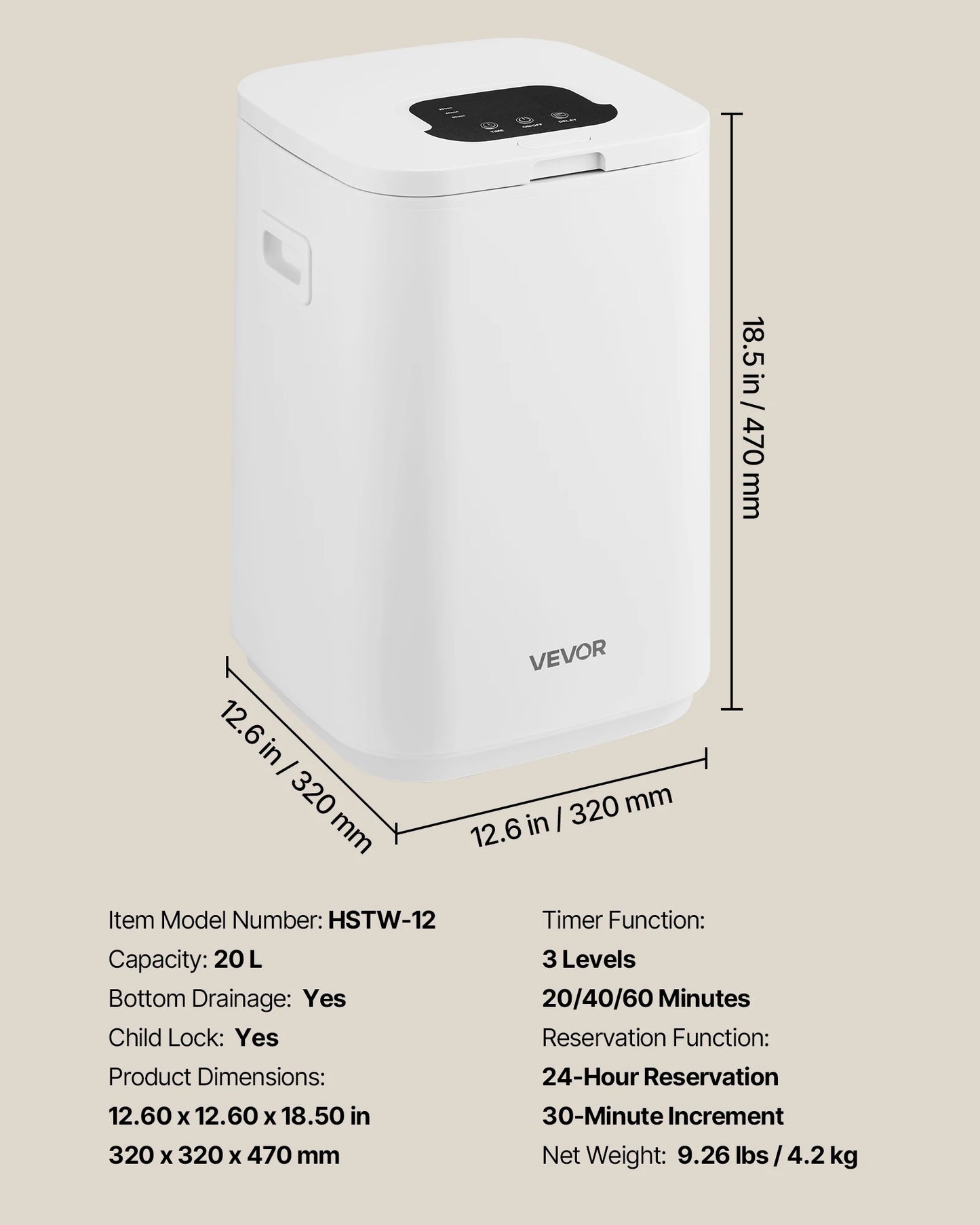 20L Towel Warmer w/ TImer & Temperature Control