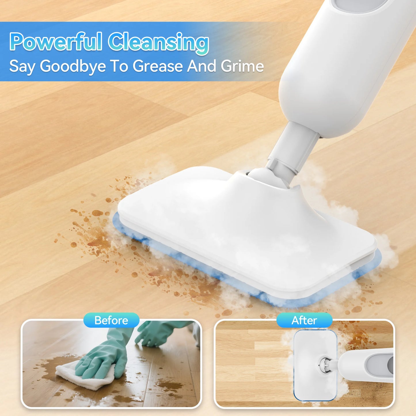 High Temp Steam Mop 6 in 1 Scrubbing  Power