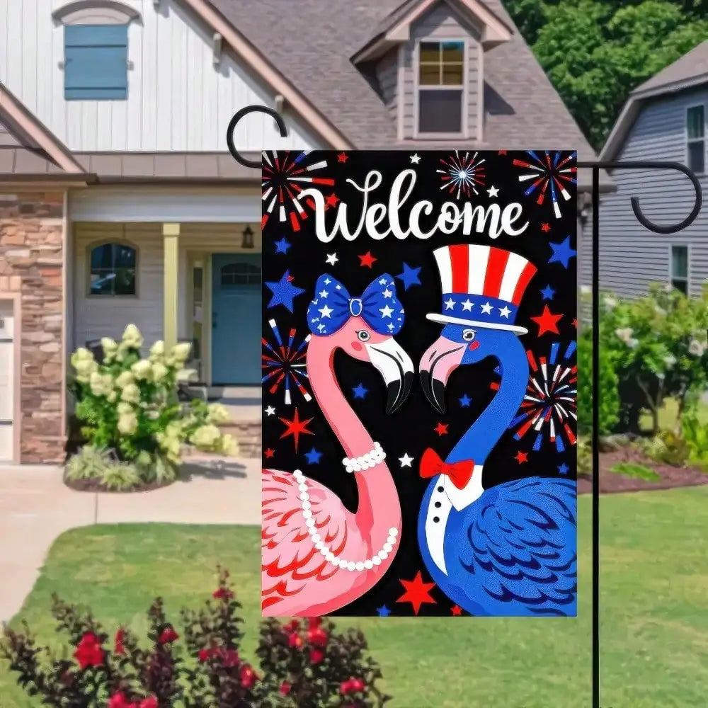 Patriotic Flamingo Flag