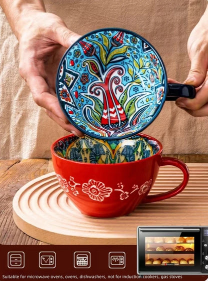 Hand Painted Ceramic Bohemian Mug
