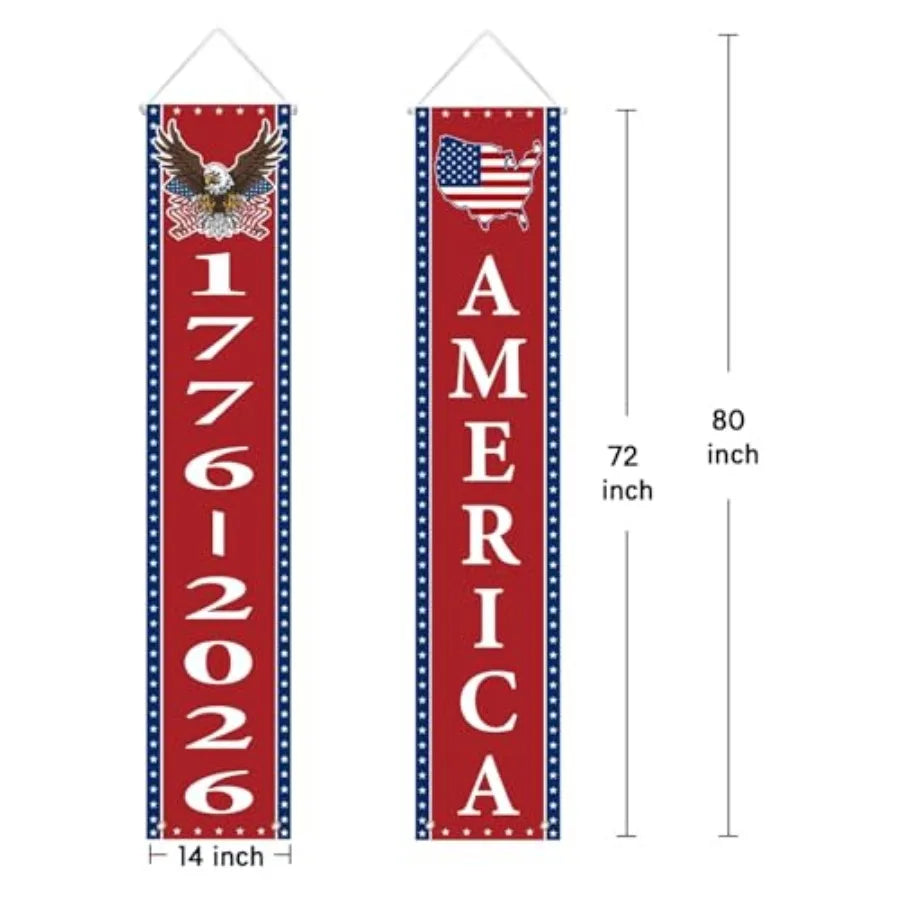 2 Pk 250th Anniversary Patriotic Hanging Banner