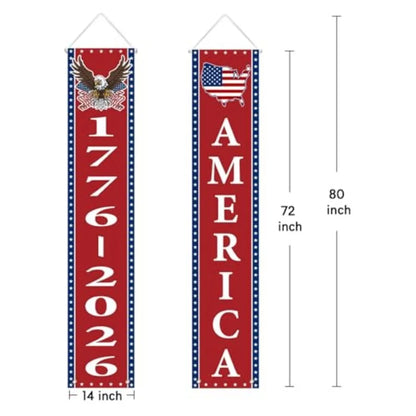 2 Pk 250th Anniversary Patriotic Hanging Banner