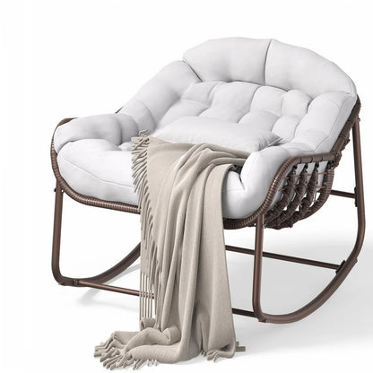 Oversized Papasan Rocking Chair With Cushion