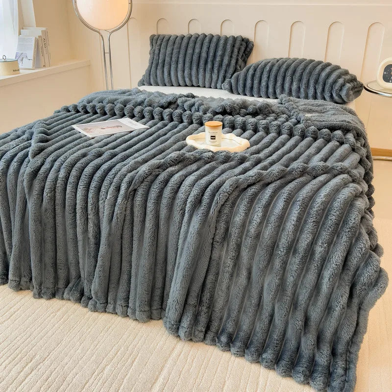 Super Soft Faux Rabbit Fur Blanket