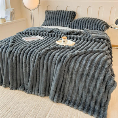 Super Soft Faux Rabbit Fur Blanket