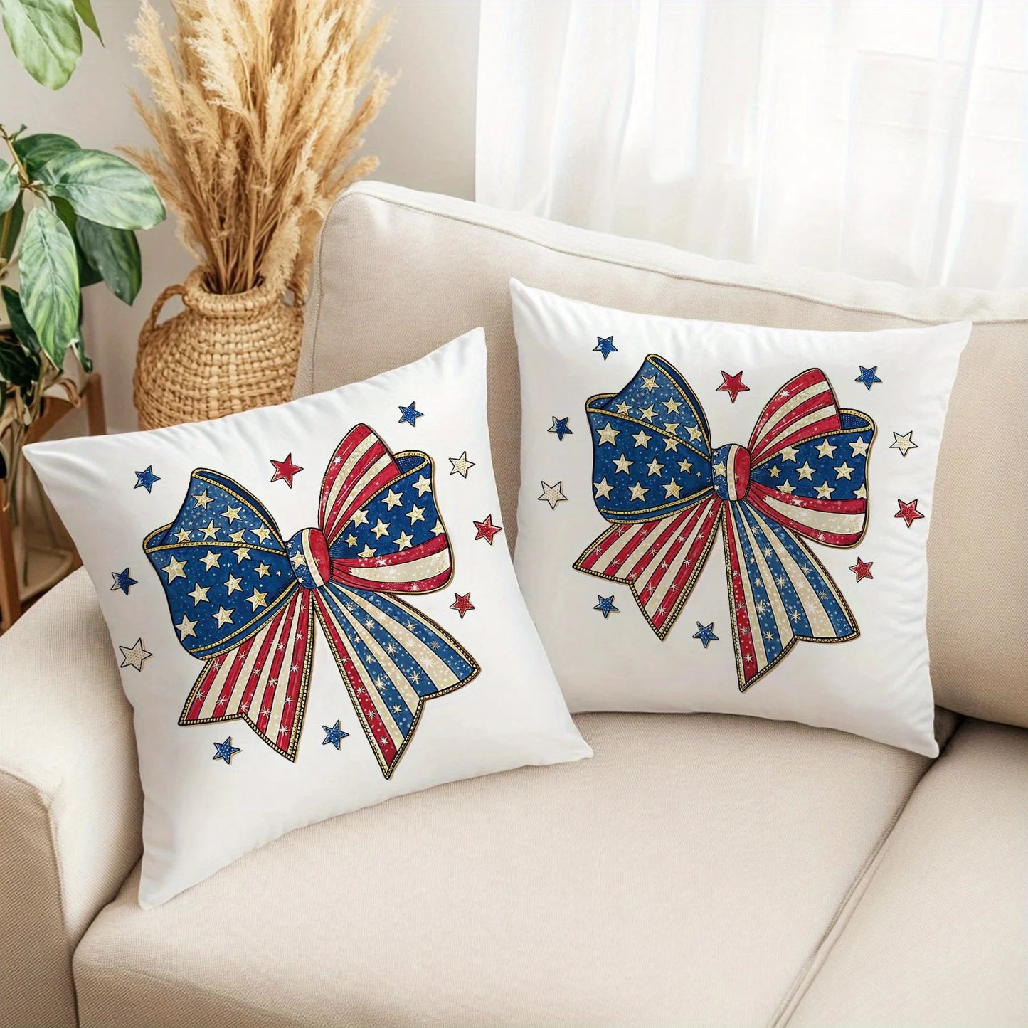 Set of 2 Patriotic Pillow Covers