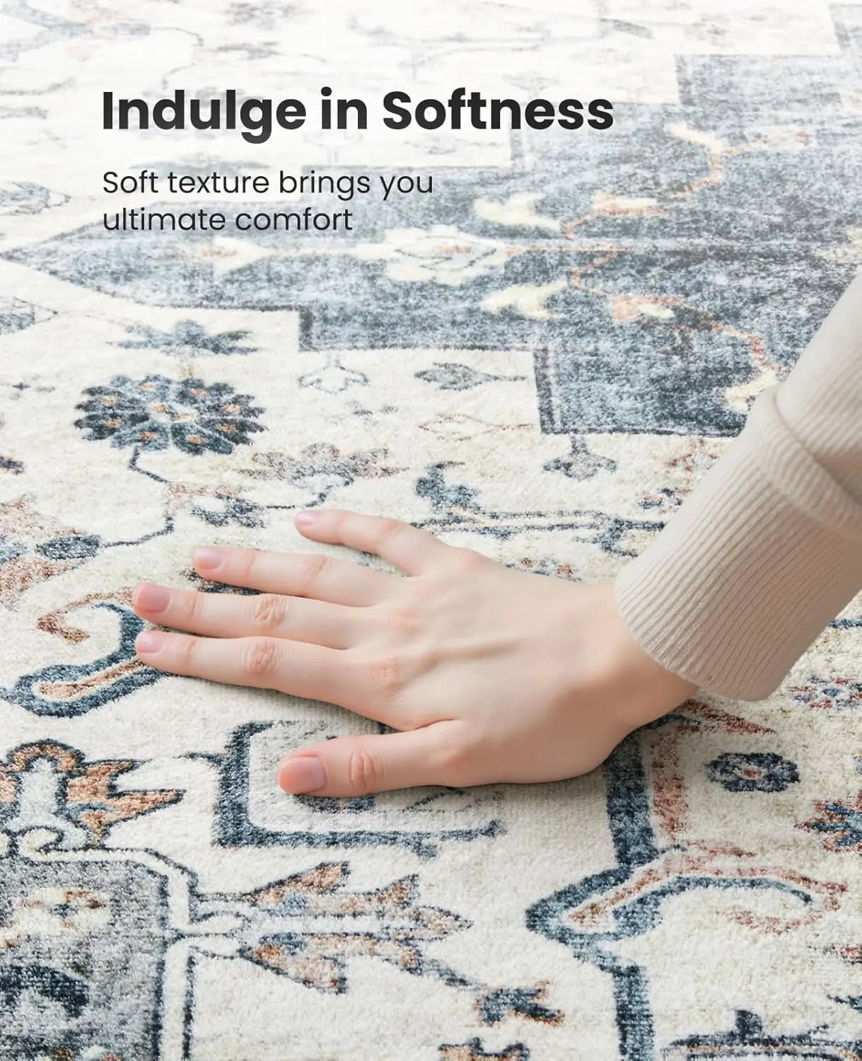 8x10 Washable Area Rug with Non-Slip Backing