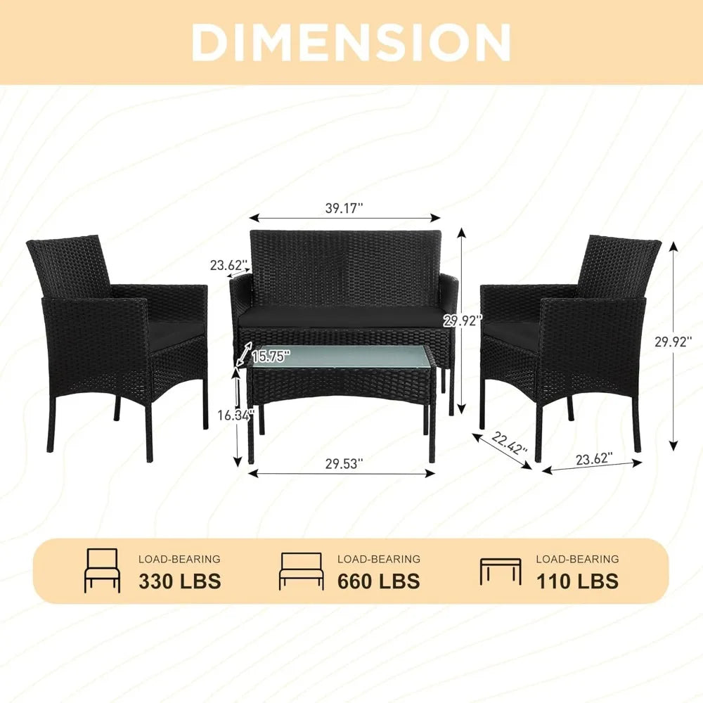 Outdoor Wicker Patio Furniture Set