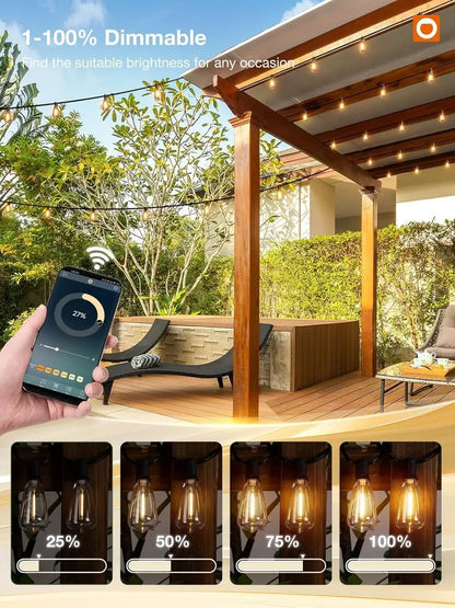 150FT Dimmable LED Patio String Lights