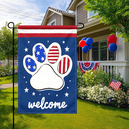 Patriotic Dog Paw Flag