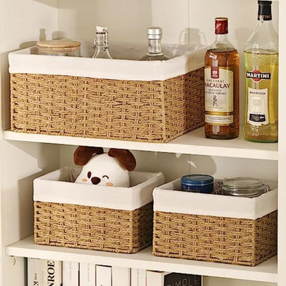 3-Pack Woven Rope Wicker Baskets