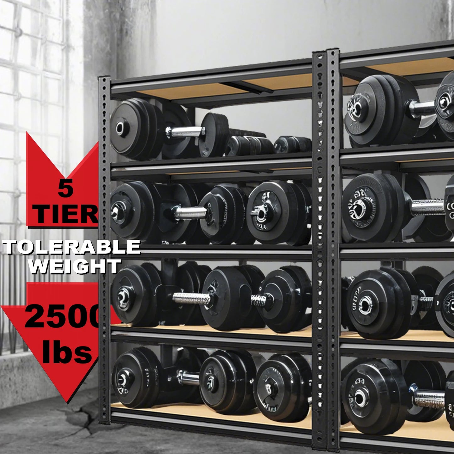 72"Height Heavy Duty 2000lbs Garage Storage Shelves