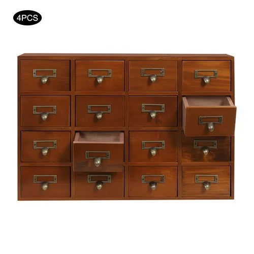 Tabletop 64 Drawer Pine Wood Organizer