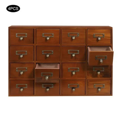 Tabletop 64 Drawer Pine Wood Organizer