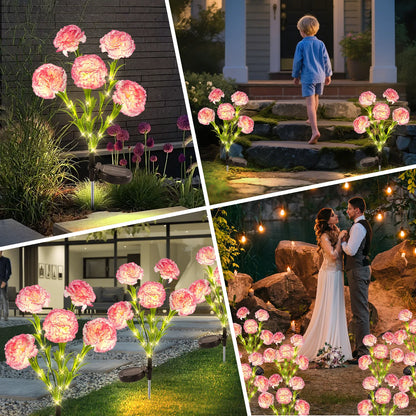 2pc LED Carnation Solar Lights