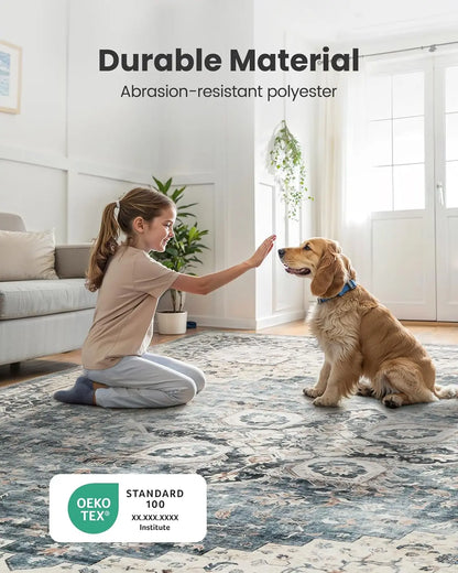 8x10 Washable Area Rug with Non-Slip Backing