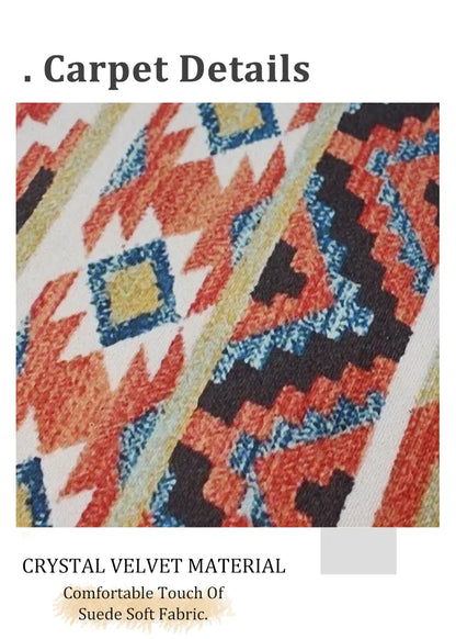 VIKAMA Bohemian Crystal Velvet Anti-Slip Rug