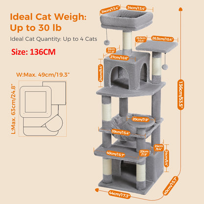Large Tree & Tower for Indoor Cats With Scratching Posts