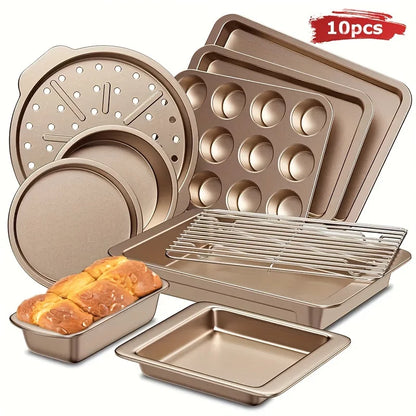 Set of 10 Non-Stick Baking Pans