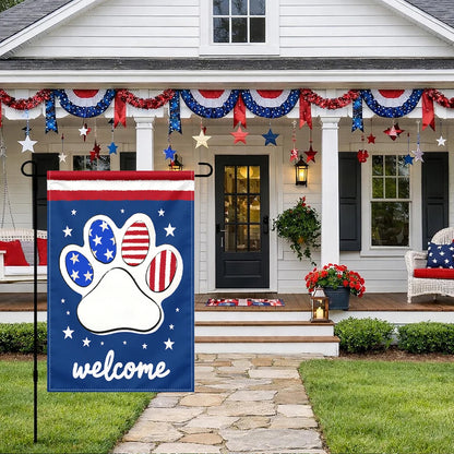 Patriotic Dog Paw Flag