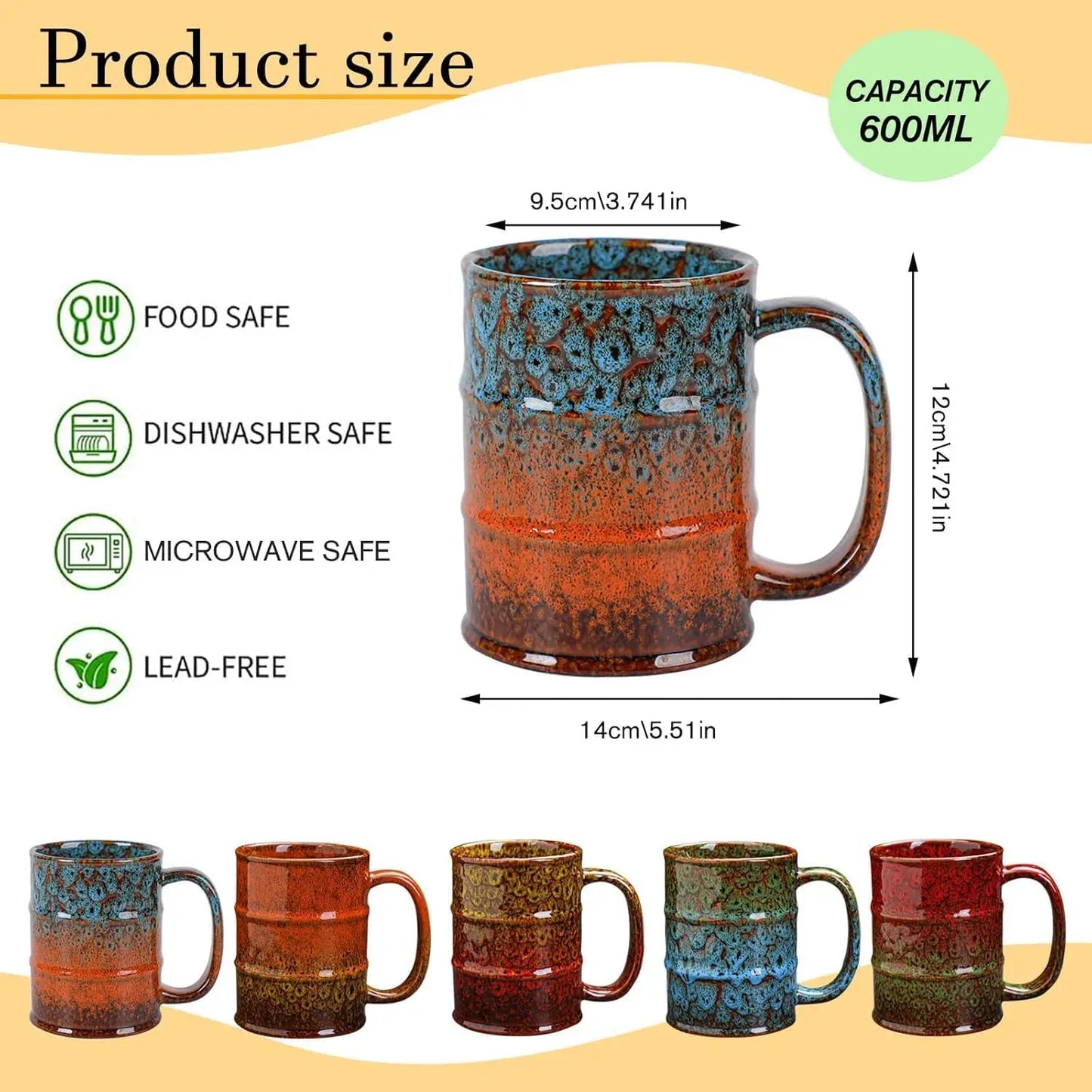 Large Capacity 20 Oz Ceramic Coffee Mug