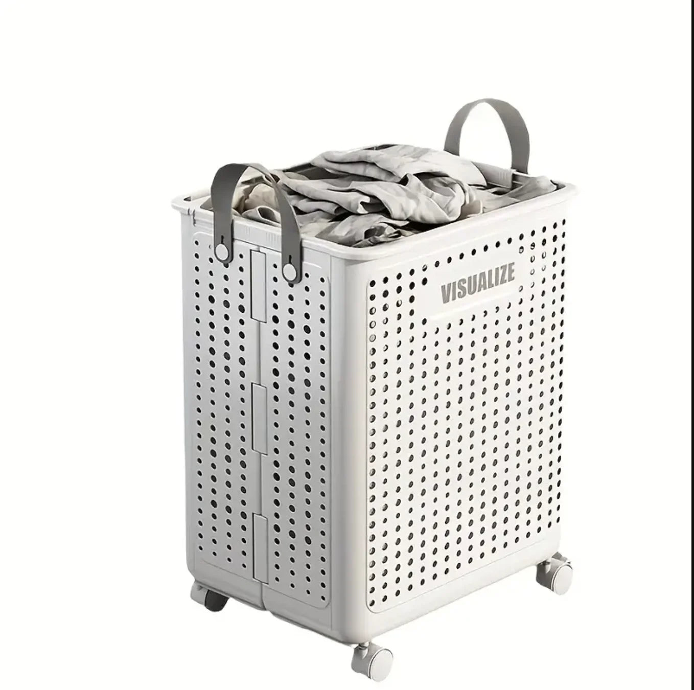 66.5L Foldable Laundry Basket with Wheels