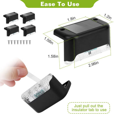 4pk/12pk LED Solar Deck & Stair Lights