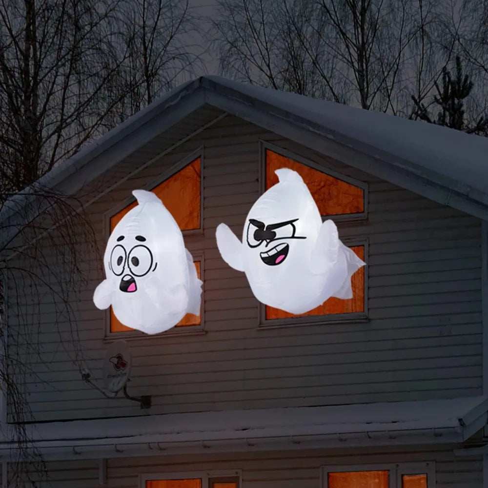 2 Pack Halloween Inflatable Window Ghost