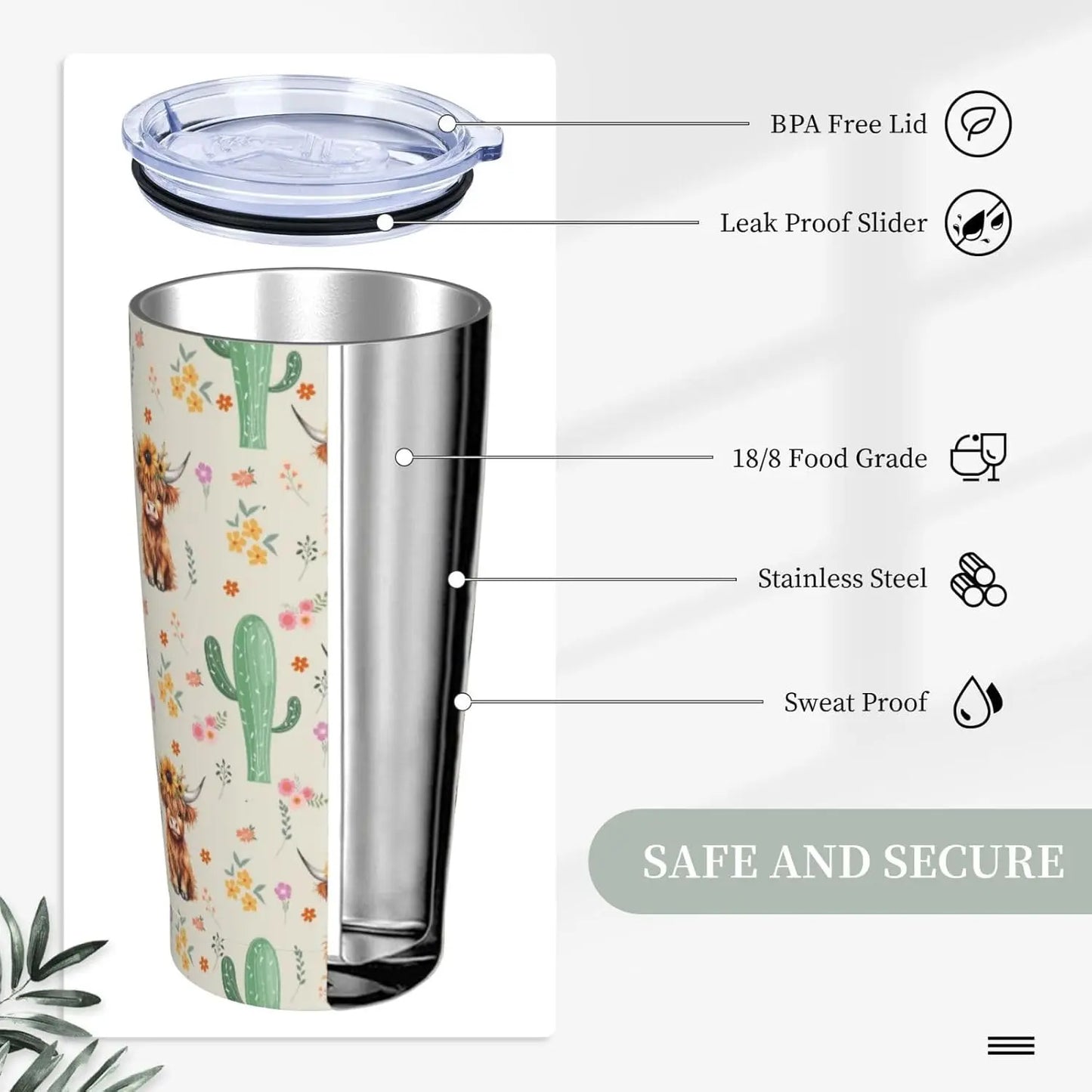 20oz Highland Cow Tumbler