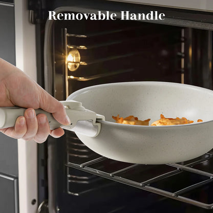 12-Piece Kitchen Cookware with Removable Handle
