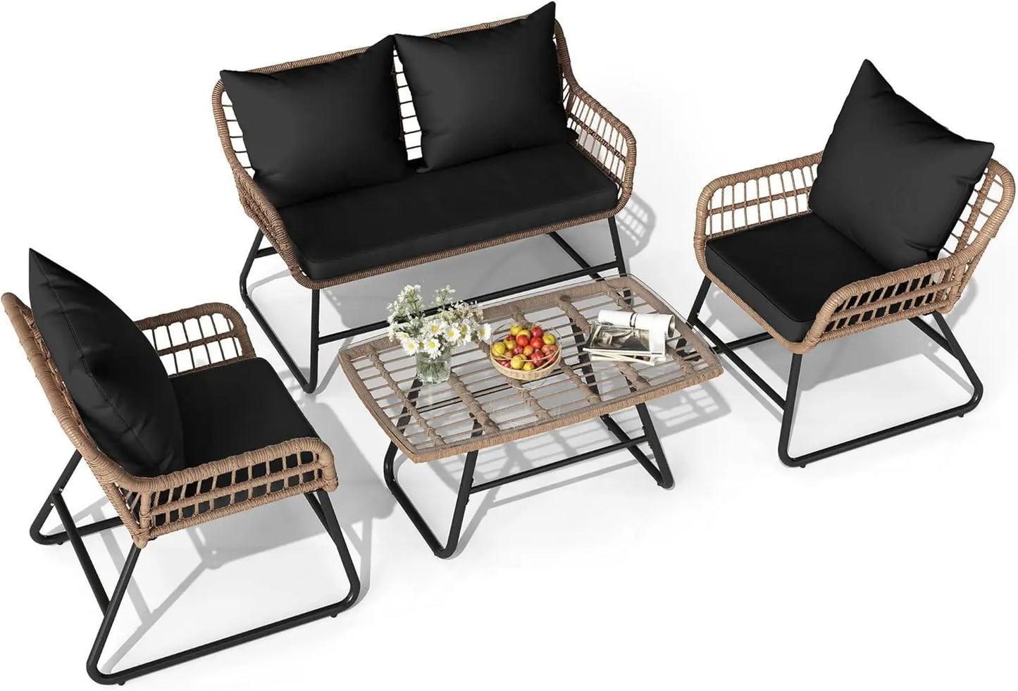 Outdoor Wicker Patio Set of  4