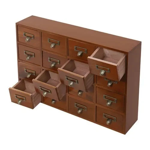 Tabletop 64 Drawer Pine Wood Organizer