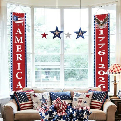 2 Pk 250th Anniversary Patriotic Hanging Banner