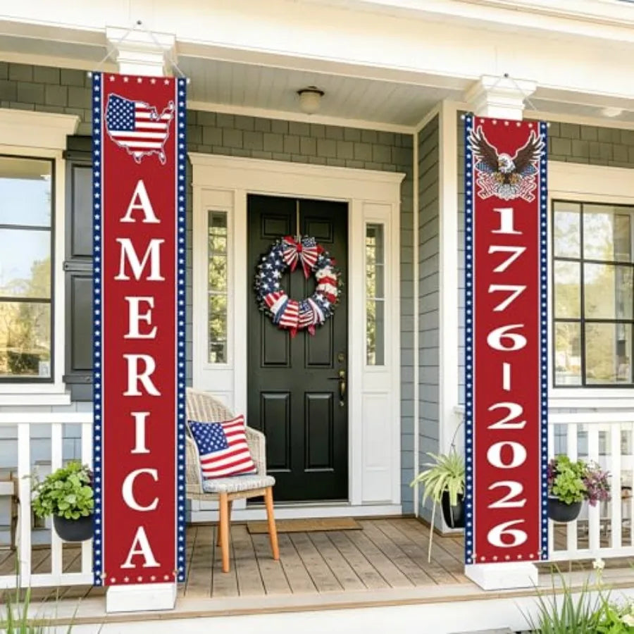 2 Pk 250th Anniversary Patriotic Hanging Banner