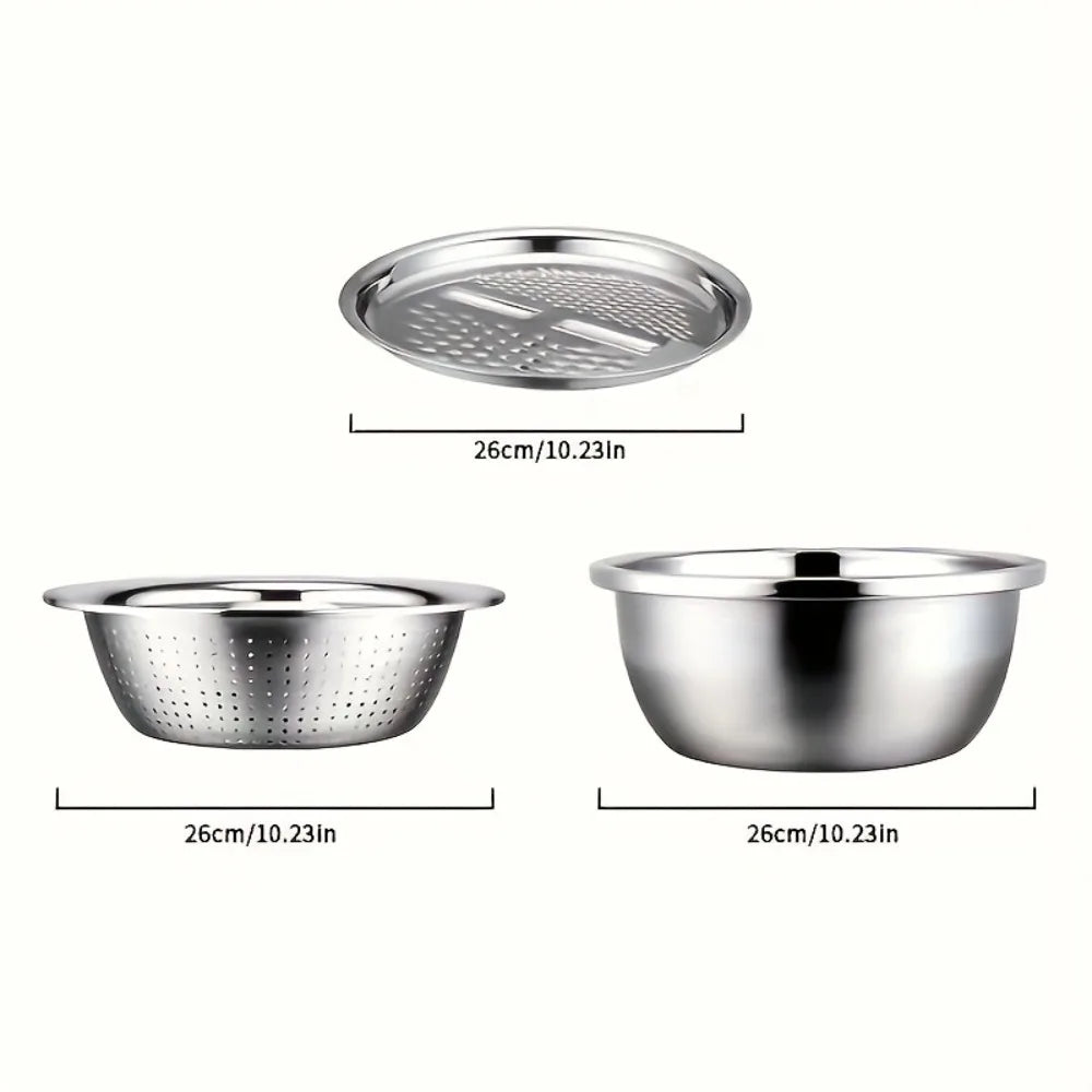 3-Piece Stainless Steel Mixing Bowl