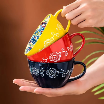 Hand Painted Ceramic Bohemian Mug