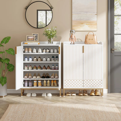 5-Tier Shoe Cabinet with Doors