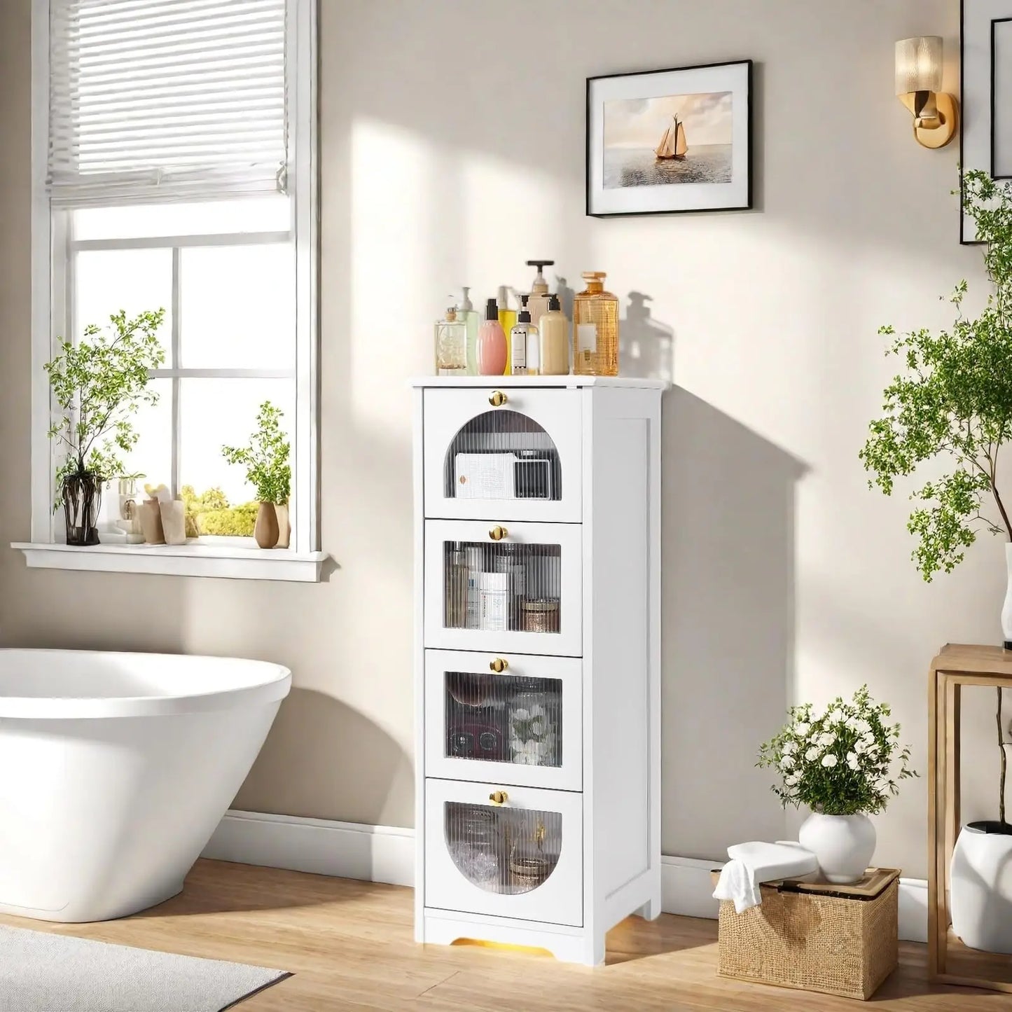 Freestanding Storage Cabinet with Drawers