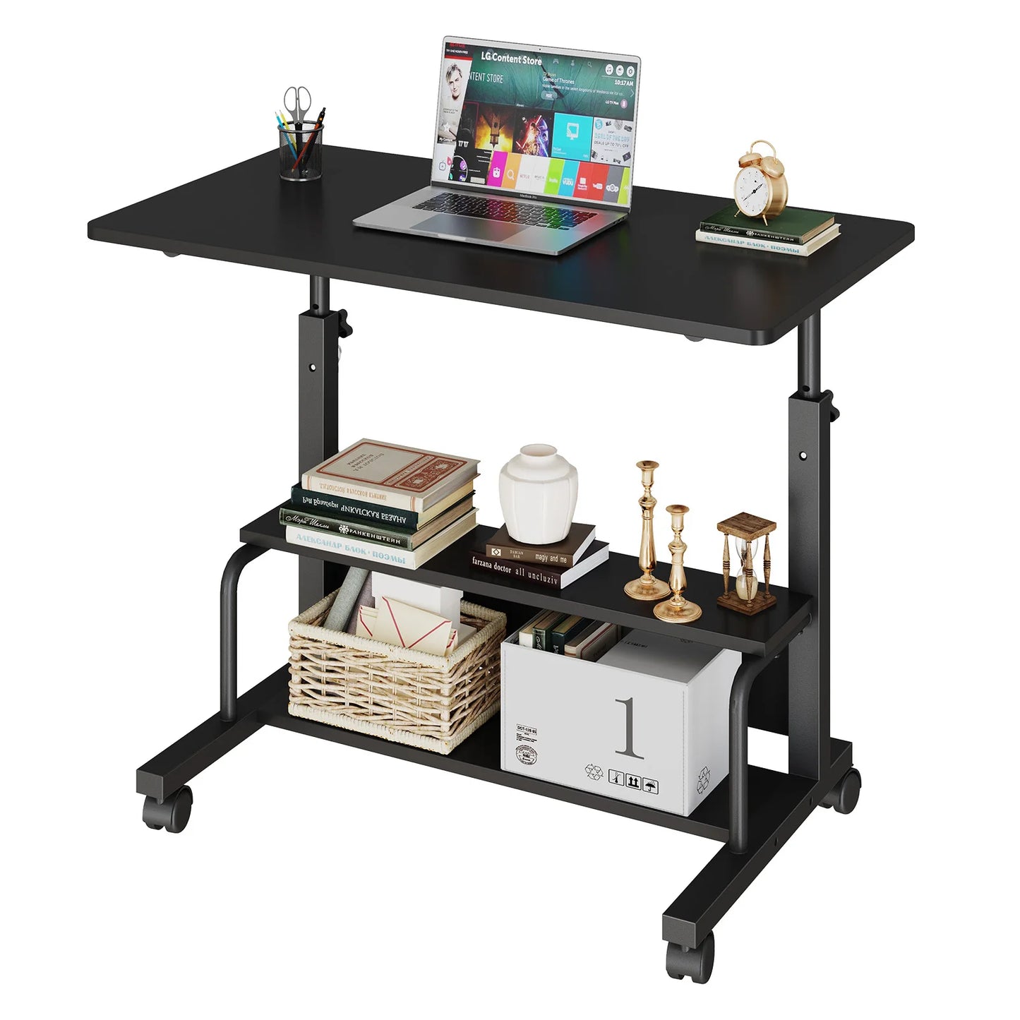 31.5in Adjustable, Mobile Standing Computer Desk