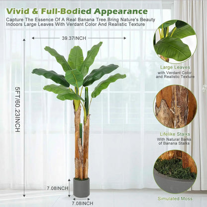 5ft Artificial Banana Tree