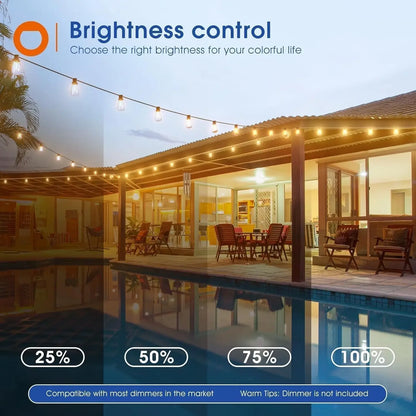 150FT Dimmable LED Patio String Lights