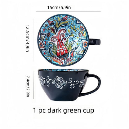 Hand Painted Ceramic Bohemian Mug