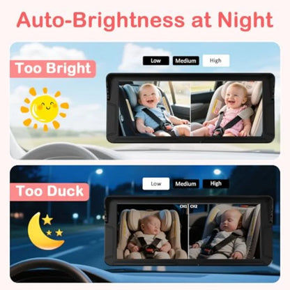 Baby Car Camera For Two Kids Dual Monitor