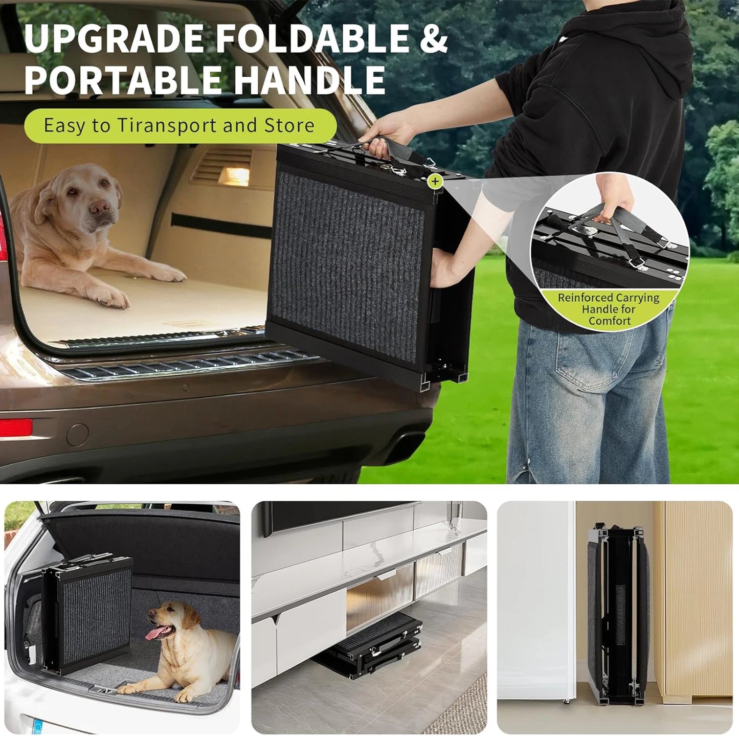 Folding Pet Ramp For Dogs With Non-Slip Surface