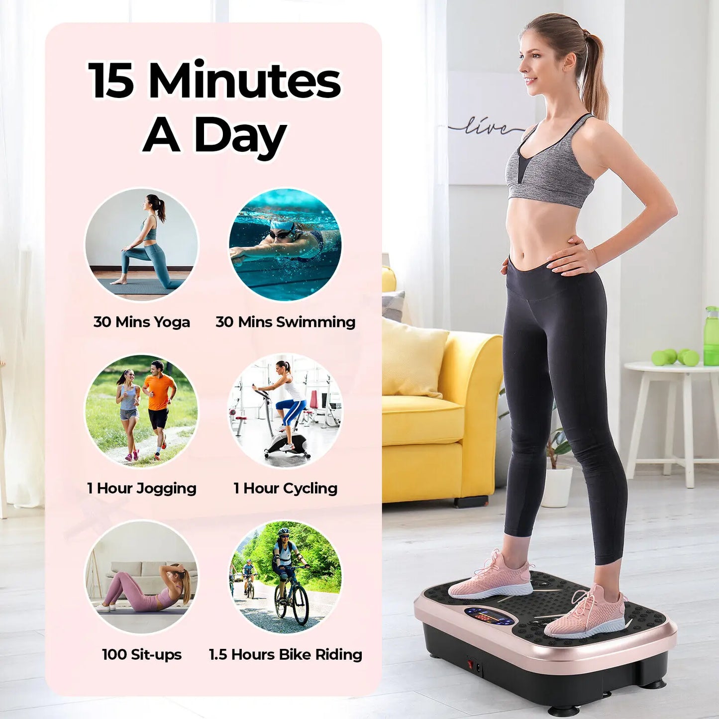 Whole Body Workout Vibration Plate w/ Loop Bands