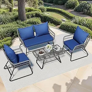Outdoor Wicker Patio Set of  4